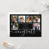Gefeliciteerd Weddenschap Foto Collage Black en Wh Kaart (Voorkant / Achterkant in situ)