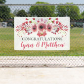 Gefeliciteerd Wedding Banner Poppy Red Flowers (Insitu)