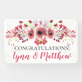 Gefeliciteerd Wedding Banner Poppy Red Flowers