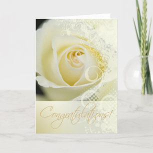 Gefeliciteerd Wedding Bridal Lace Roos (creme) Feestdagen Kaart