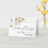 Gefeliciteerd Wedding Newly Weds Bride en Groom Kaart (Gele Bloem)