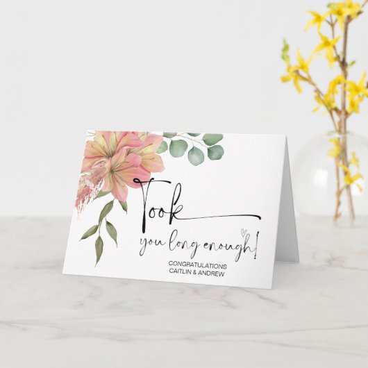 Gefeliciteerd Wedding Newly Weds Bride en Groom Kaart (Gele Bloem)