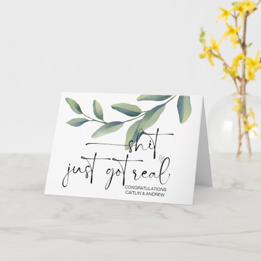 Gefeliciteerd Wedding Newly Weds Bride en Groom Kaart (Gele Bloem)