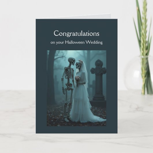 Gefeliciteerd Wedding Skeleton Paar  Kaart (Voorkant)