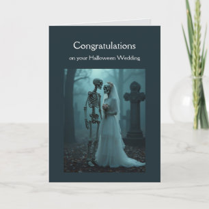 Gefeliciteerd Wedding Skeleton Paar  Kaart