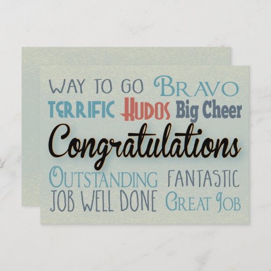 Gefeliciteerd, weg te gaan briefkaart (Voorkant / Achterkant)