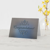 Gefeliciteerd Wenskaart - Klassieke zilver Kaart (Gele Bloem)