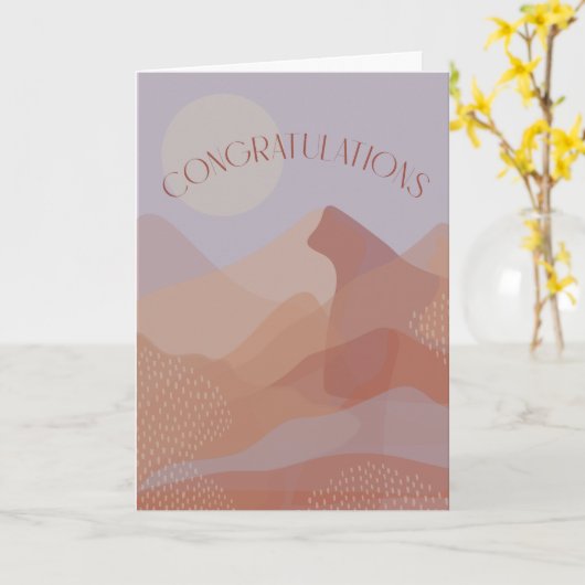 Gefeliciteerd Wenskaart Mauve Mountain Kaart (Gele Bloem)