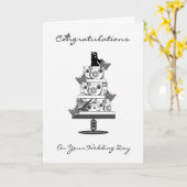 Gefeliciteerd Wenskaart met bruidstaart Kaart (Gele Bloem)