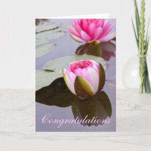 Gefeliciteerd Wenskaart met Water Lily Kaart