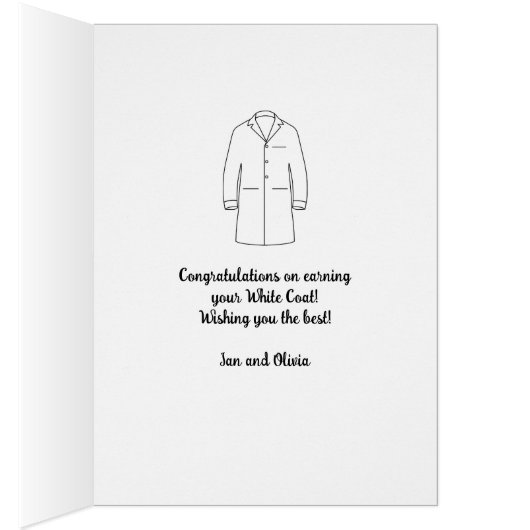 Gefeliciteerd White Coat Ceremony Doctor (Binnen (Rechts))