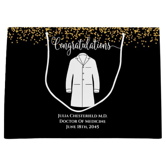 Gefeliciteerd, White Coat Physician Doctor Groot Cadeauzakje (Voorkant)