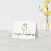 Gefeliciteerd White Diamond Ring Bruiloft Kaart (Gele Bloem)
