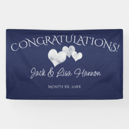 Gefeliciteerd White Hearts met de bruiloft van de Spandoek