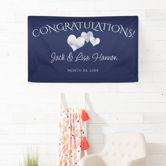 Gefeliciteerd White Hearts met de bruiloft van de  Spandoek (Insitu)