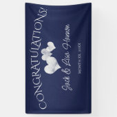 Gefeliciteerd White Hearts met de bruiloft van de  Spandoek (Verticaal)