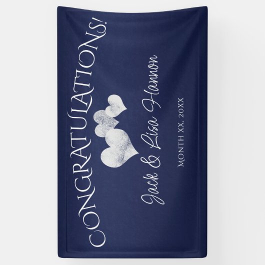 Gefeliciteerd White Hearts met de bruiloft van de Spandoek (Verticaal)