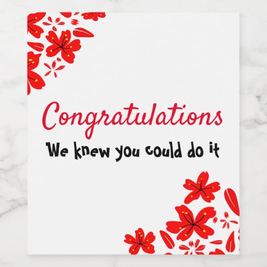 Gefeliciteerd Wijn Etiket (Enkel label)