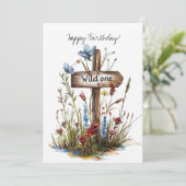 Gefeliciteerd, wilde bedankkaart (Staand voorkant)