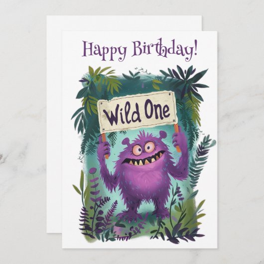 Gefeliciteerd, wilde bedankkaart (Voorkant / Achterkant)