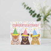 Gefeliciteerd - Wilde dieren illustreren Briefkaart