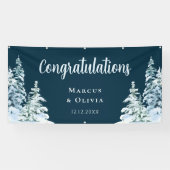 Gefeliciteerd Winter bruiloft banner (Horizontaal)