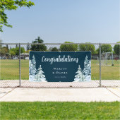 Gefeliciteerd Winter bruiloft banner (Insitu)