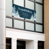Gefeliciteerd Winter bruiloft banner (Buitenkant Gebouw)
