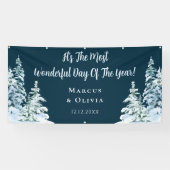 gefeliciteerd winter bruiloft spandoek (Horizontaal)