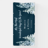 gefeliciteerd winter bruiloft spandoek (Verticaal)