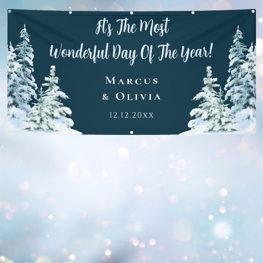  gefeliciteerd winter bruiloft spandoek