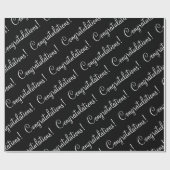 Gefeliciteerd Wit Schrift Bruiloft Afstuderen Cadeaupapier (Vlak)