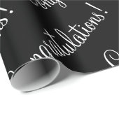 Gefeliciteerd Wit Schrift Huwelijk Afstuderen Cadeaupapier (Rol Hoek)