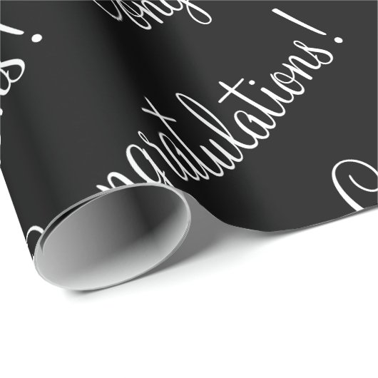 Gefeliciteerd Wit Schrift Trouw Afstuderen Cadeaupapier (Rol Hoek)