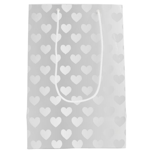 Gefeliciteerd witte bruiloft harten medium cadeauzakje (Achterkant)