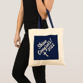 Gefeliciteerd Witte Kruistijd om Afstuderen blauw Tote Bag (Voorkant (product))