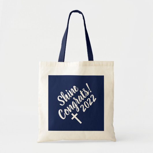 Gefeliciteerd Witte Kruistijd om Afstuderen blauw Tote Bag (Voorkant)