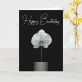 Gefeliciteerd | Witte orchideeënbloem Kaart (Gele Bloem)