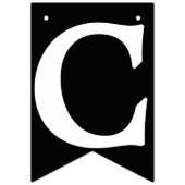 Gefeliciteerd, witte tekst op zwart vlaggetjes (Eerste vlag)