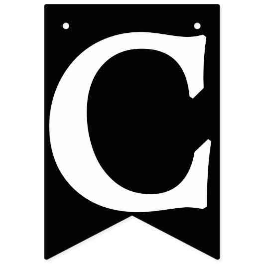 Gefeliciteerd, witte tekst op zwart vlaggetjes (Eerste vlag)