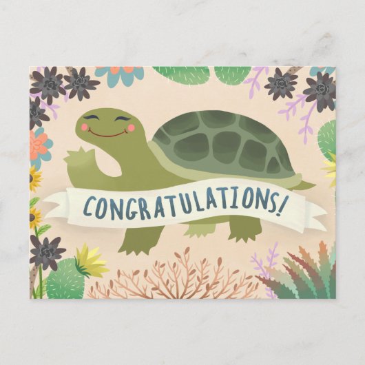 Gefeliciteerd Woestijnschildpad Briefkaart (Voorkant)
