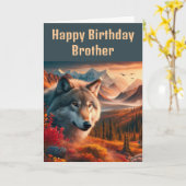 Gefeliciteerd Wolf bij zonsondergang Kaart (Gele Bloem)