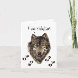 Gefeliciteerd, Wolven, Wolf Tracks AnimalCard Kaart