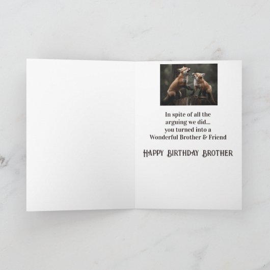Gefeliciteerd Wonderlijke Broer Vriend Vossen Scha Kaart (Binnen)