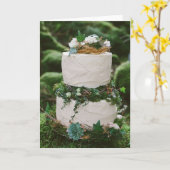 Gefeliciteerd - Woodland Wedding Cake Kaart (Gele Bloem)