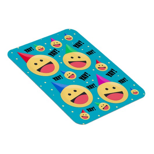 Gefeliciteerd YAY Emojis in feestelijke Petten Magneet (Rechterzijde)