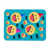 Gefeliciteerd YAY Emojis in feestelijke Petten Magneet (Horizontaal)