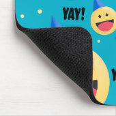 Gefeliciteerd YAY Emojis in feestelijke Petten Muismat (Hoek)