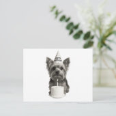Gefeliciteerd Yorkie Feestdagenkaart (Staand voorkant)