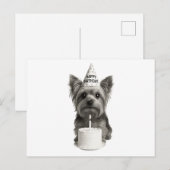 Gefeliciteerd Yorkie Feestdagenkaart (Voorkant / Achterkant)